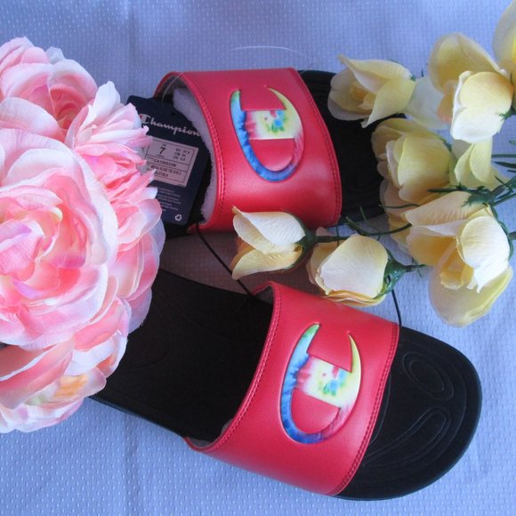 🤩 CHAMPION MEGA SLIDE SCARLETT BLACK WOMENS SLIDE SANDALS (SIZE 7) 🤩 - Picture 7 of 15